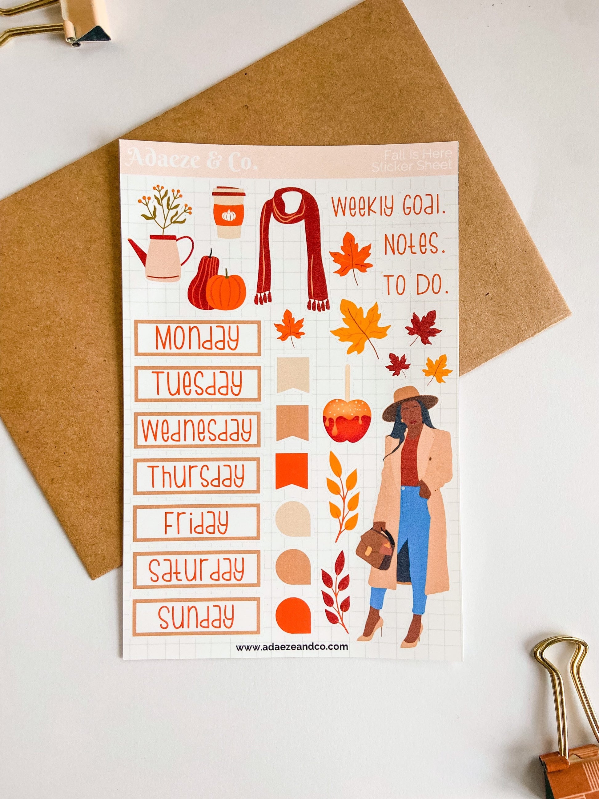 Fall / Autumn Die Cuts or Planner Stickers. Cute Ugg Boots and Fox.  Decorate a Planner, Travelers Notebook, Memory Book, or Scrapbook. 